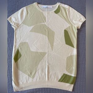 PETER SOM Intarsia Featherweight Wool Sweater, S